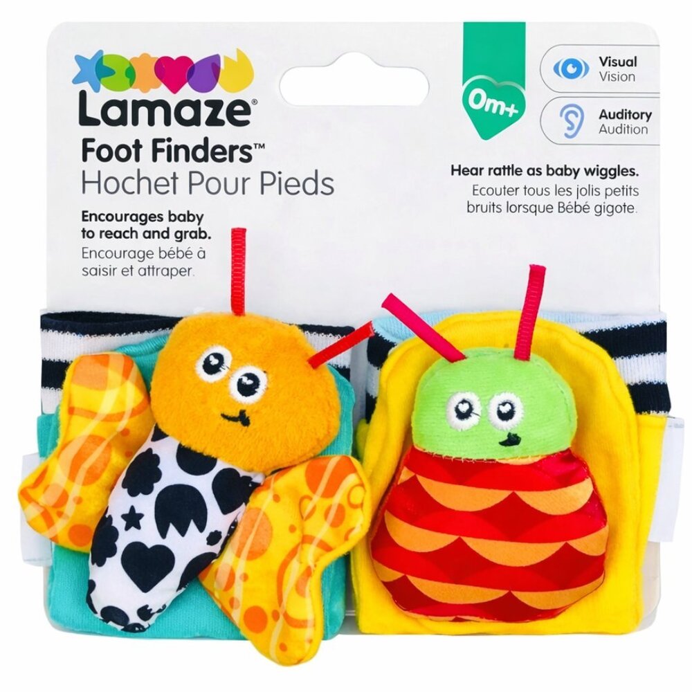 Lamaze High Contrast Color Foot Finders Toddler Feet Rattles For 0+ New Sealed